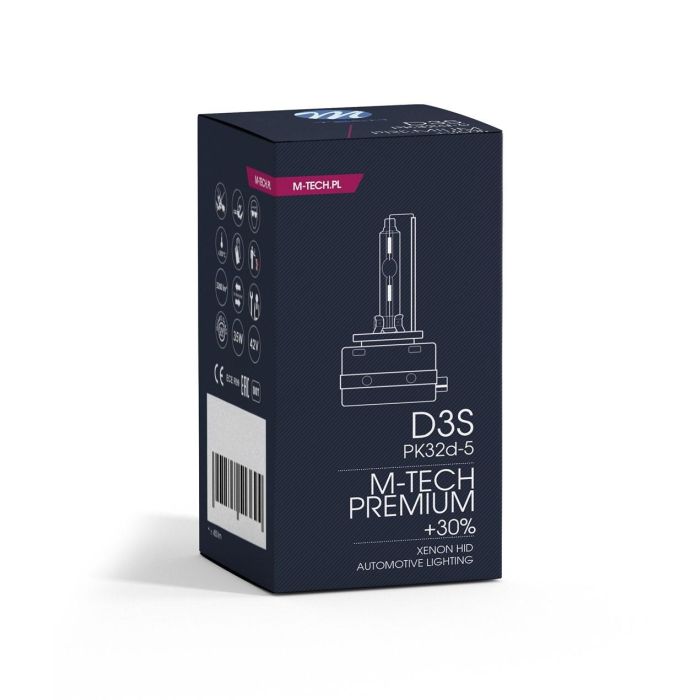 M-Tech MTECZMD3S43 Bombilla Xenón Premium D3S 4300K 35W – Para Faros Lenticulares, 30% Más Luz, Cristal Cuarzo, ECE 2 M-Tech MTECZMD3S43 Bombilla Xenón Premium D3S 4300K 35W – Para Faros Lenticulares, 30% Más Luz, Cristal Cuarzo, ECE 2