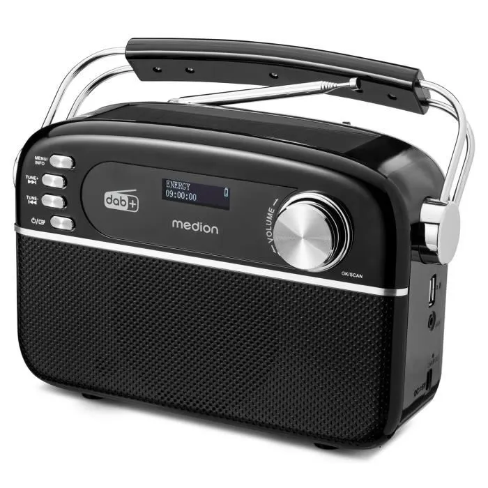 Medion MED1717419457599 Radio Retro DAB/FM Mono 2,5 W RMS Negra 2