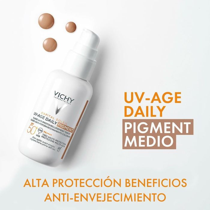 Vichy CAPITAL SOLEIL UV AGE fluido fotoprotector diario color medium SPF50+ 40 ml 4 Vichy CAPITAL SOLEIL UV AGE fluido fotoprotector diario color medium SPF50+ 40 ml 4
