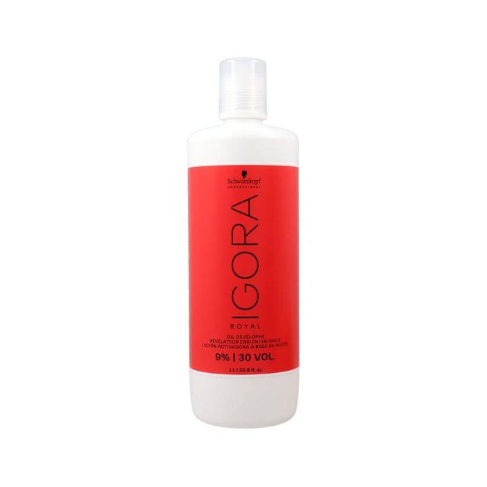 Schwarzkopf IGORA ROYAL Loción Activadora Color & Care Developer 9% 30 VOL 1000 ml con Aceite de Alto Rendimiento para Color Perfecto y Brillo Duradero