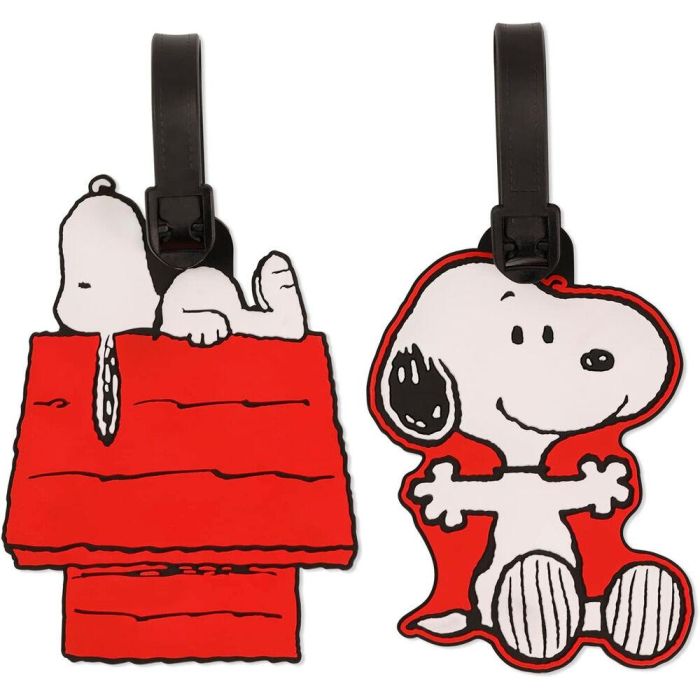 PEERS HARDY Set 2 Etiquetas de Equipaje Snoopy Peanuts Silicona 1