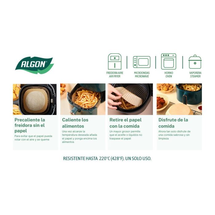 Algon Set 20 Bases de Papel Cuadradas para Airfryer (24 Unidades) 1 Algon Set 20 Bases de Papel Cuadradas para Airfryer (24 Unidades) 1