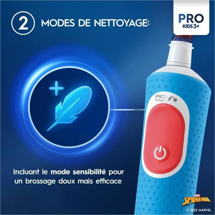 Oral-B Pro Kids Cepillo de dientes eléctrico Spider-Man, 1 mango, 1 cabezal, a partir de 3 años 3