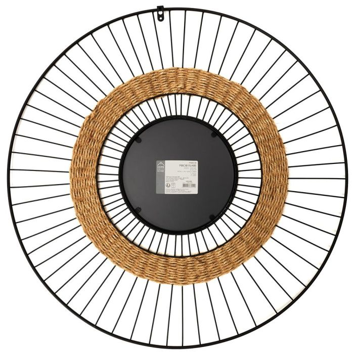 Home Deco Factory Espejo Mirage de Alambre y Junco para Pared, Diámetro 60 cm 2