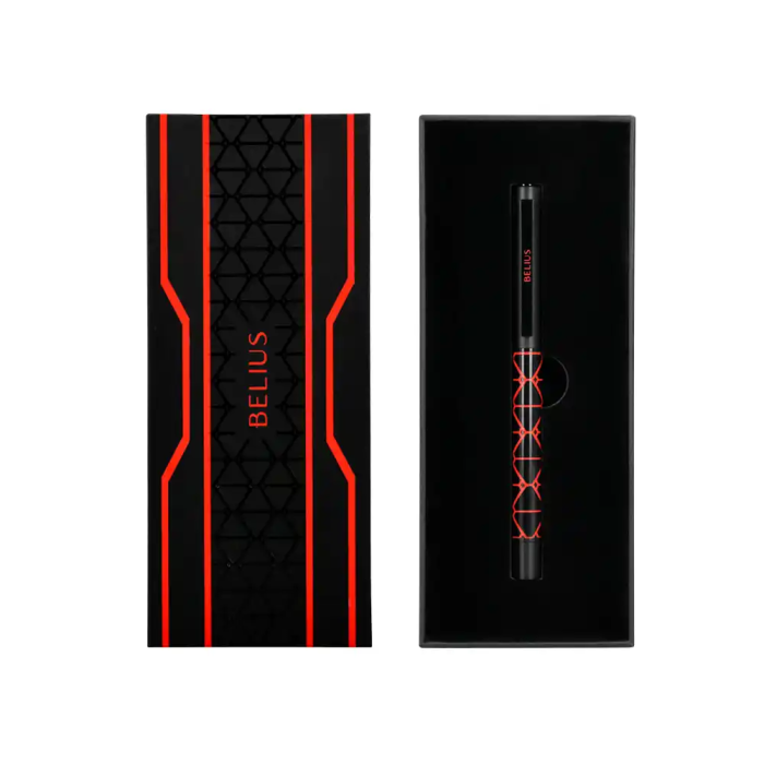 Belius Legacy Boligrafo Aluminio Diseño Triángulo Rojo Cuerpo Negro Tinta Azul Caja Diseño 5