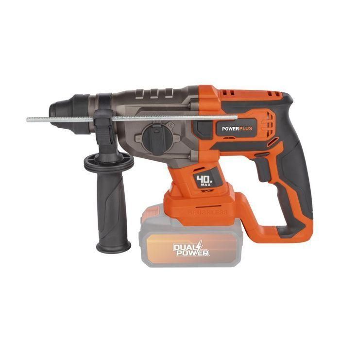 Hammer de broma inalámbrica 40V 5J SDS -Plus sin escobillas + 5 Accesorios - Dual Power PowDP15680 - Entregado sin batería o cargador 3