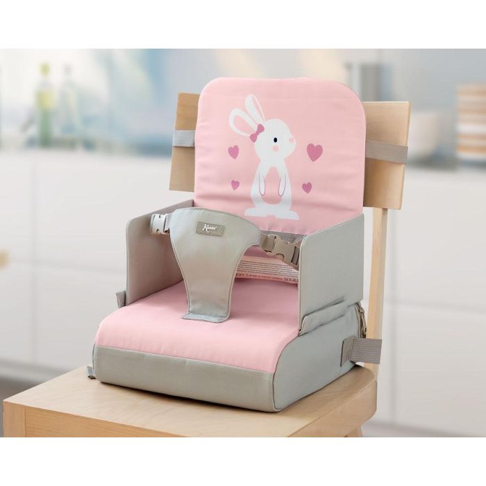 KioKids Trona de Viaje Plegable y Portátil para Bebés - Asiento Elevador Seguro con Diseño Conejo Rosa - Apto de 6 a 36 Meses KioKids Trona de Viaje Plegable y Portátil para Bebés - Asiento Elevador Seguro con Diseño Conejo Rosa - Apto de 6 a 36 Meses