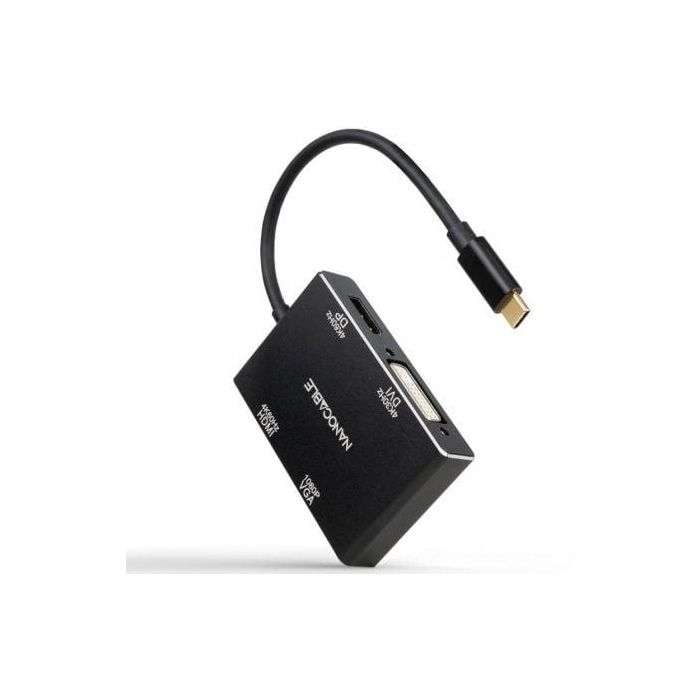 Hub USB-C NANOCABLE 10.16.4307 Negro Hub USB-C NANOCABLE 10.16.4307 Negro