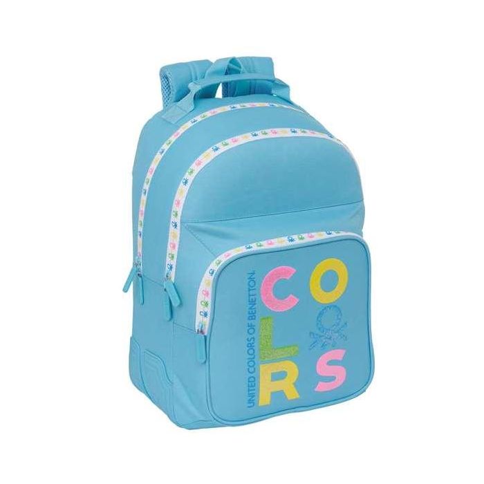 Mochila Escolar Benetton Spring Celeste 32 x 42 x 15 cm Mochila Escolar Benetton Spring Celeste 32 x 42 x 15 cm