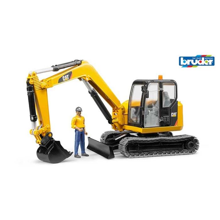 Miniexcavadora Cat Con Trabajador 02466 Bruder