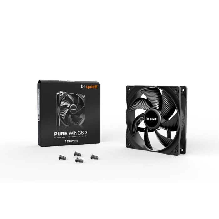 be quiet! Pure Wings 3 120mm Ventilador Carcasa PC 1600 RPM, 25.5 dB Silencioso, Rodamiento Rifle, Alta Presión 1.45 mmH2O, Negro 8