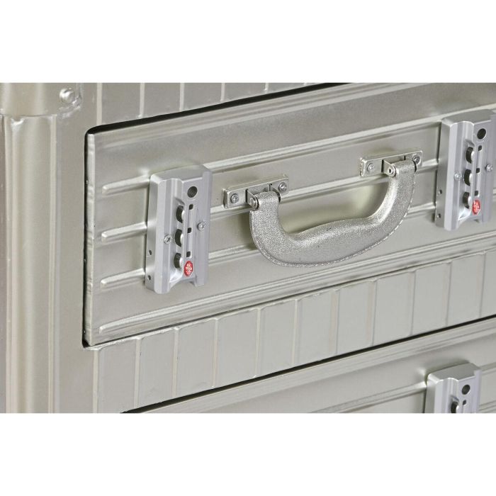 Mesita de Noche Home ESPRIT Plateado Metal Madera MDF 46 x 39 x 63 cm 5 Mesita de Noche Home ESPRIT Plateado Metal Madera MDF 46 x 39 x 63 cm 5