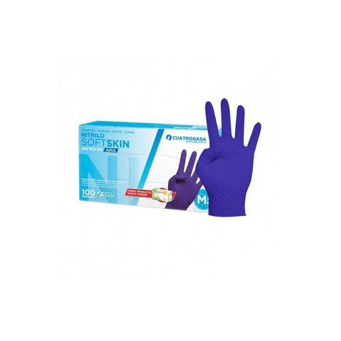 Guantes de nitrilo Softskin azul, talla L, 100 unidades