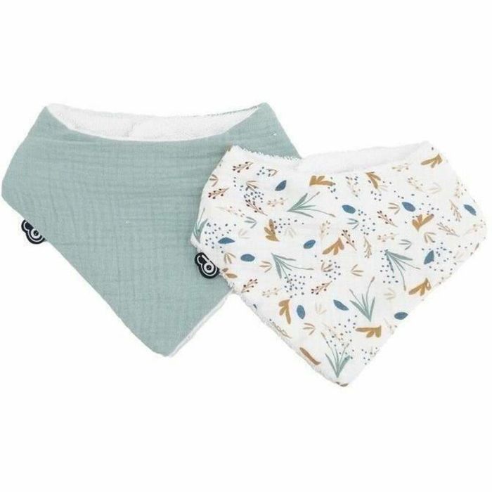 Domiva DOM3700948338582 Pack de 2 Baberos Bandana de Muselina, Talla Única, Estampado Celadón sobre el Agua