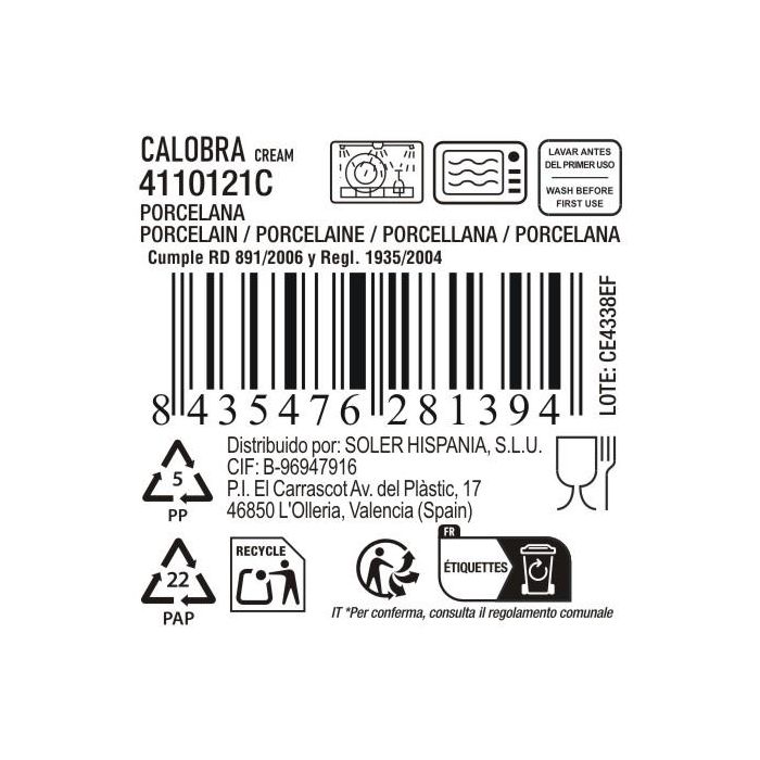 La Mediterranea Bandeja Crema Calobra 31 cm x 17.5 cm 4