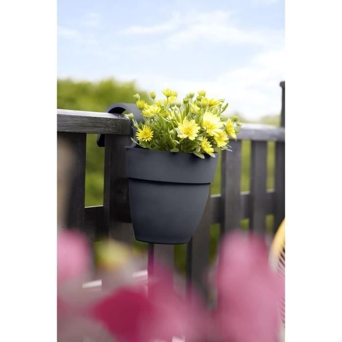 ELHO - Maceta - Vibia Campana Easy Hanger Small - Antracita - Balcón exterior - L 24,1 x P 20,5 x H 26,5 cm 1 ELHO - Maceta - Vibia Campana Easy Hanger Small - Antracita - Balcón exterior - L 24,1 x P 20,5 x H 26,5 cm 1