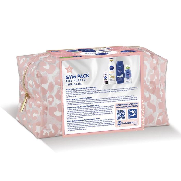 Nivea GYM PACK ESTUCHE 5 pz Locion Corporal Reafirmante Q10+ PN Mujer 250ml + Neceser 1
