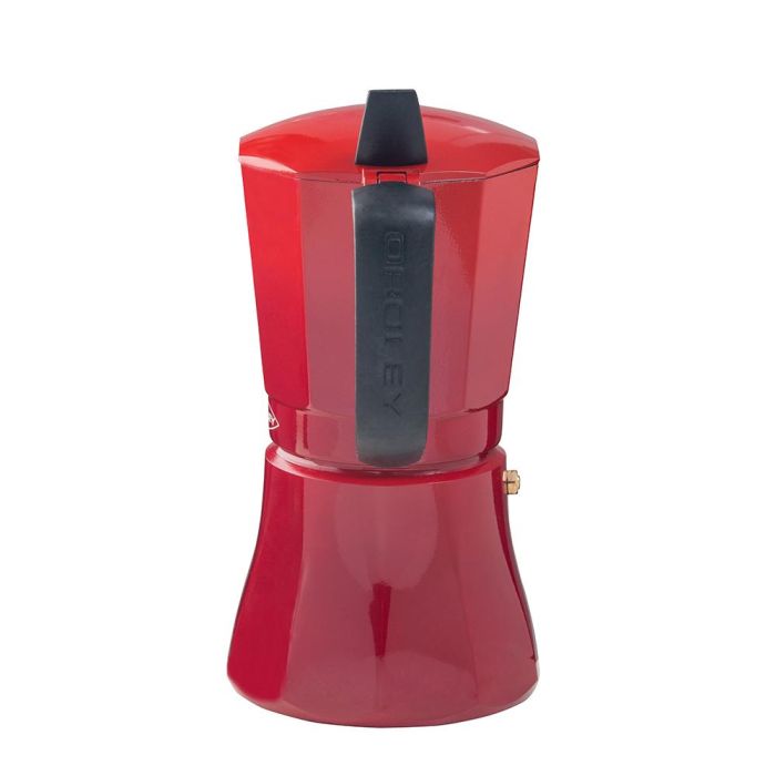 Oroley Cafetera Petra Roja de Aluminio para 6 Tazas, Apta Inducción 2 Oroley Cafetera Petra Roja de Aluminio para 6 Tazas, Apta Inducción 2