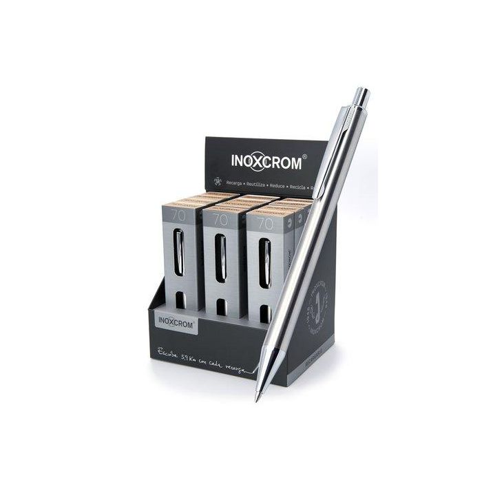 Boligrafo Inoxcrom Inox-70 Expositor De 12