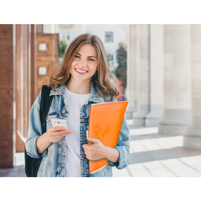 Liderpapel 47051 Carpeta Escaparate 40 Fundas Polipropileno Translúcido DIN A4 Naranja Frosty 10