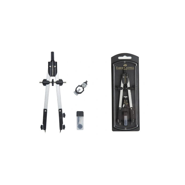 Faber Castell Compás Articulado de Ajuste Rápido con Adaptador Universal, 17 cm + Accesorios 0 Faber Castell Compás Articulado de Ajuste Rápido con Adaptador Universal, 17 cm + Accesorios 0