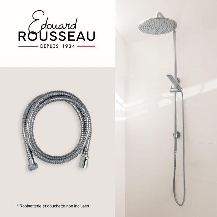 ROUSSEAU ROU3047404204846 Manguera de ducha 1,75m con tuerca metálica anti-torsión, engarces de seguridad, acero inoxidable cromado 1 ROUSSEAU ROU3047404204846 Manguera de ducha 1,75m con tuerca metálica anti-torsión, engarces de seguridad, acero inoxidable cromado 1