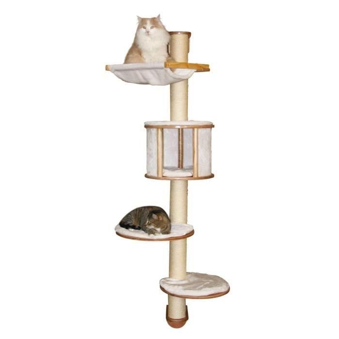 Kerbl Árbol para Gatos de Pared Dolomit 168x75cm con Cueva, Hamaca, Sisal y Cojín de Felpa Desmontable - Blanco y Beige 1 Kerbl Árbol para Gatos de Pared Dolomit 168x75cm con Cueva, Hamaca, Sisal y Cojín de Felpa Desmontable - Blanco y Beige 1