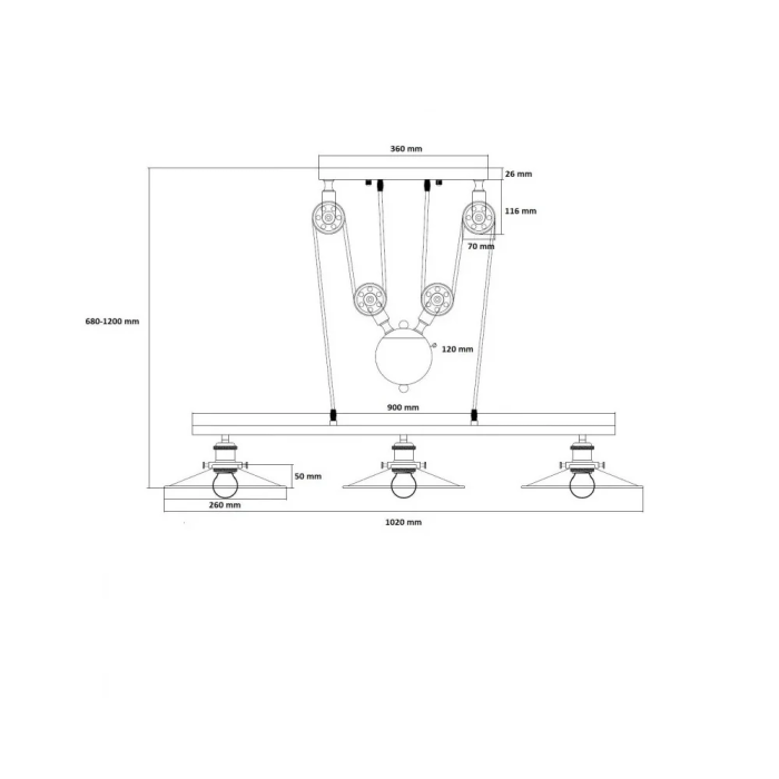 Burnaby Lámpara Colgante Metal Diseño Industrial SKD-P80008 Elegante Única para Hogar y Negocios 8