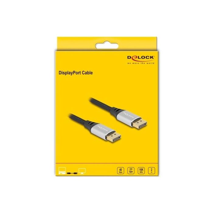 DELOCK DisplayPort Kabel 16K 60 Hz 2m silber Metall 1 DELOCK DisplayPort Kabel 16K 60 Hz 2m silber Metall 1