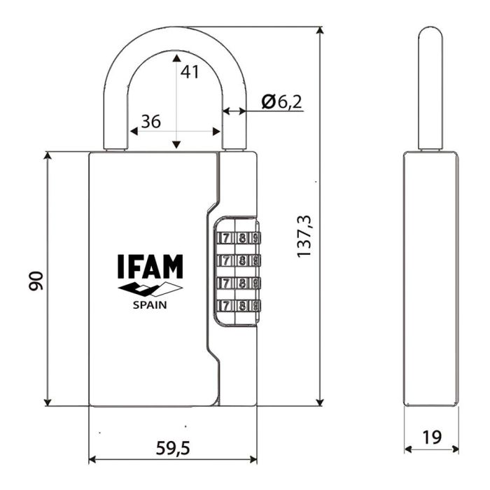 Ifam Guardallaves con arco G3, aleación de zinc, acero ø6.2mm, 4 rodillos 10 cifras, 10.000 combinaciones 5