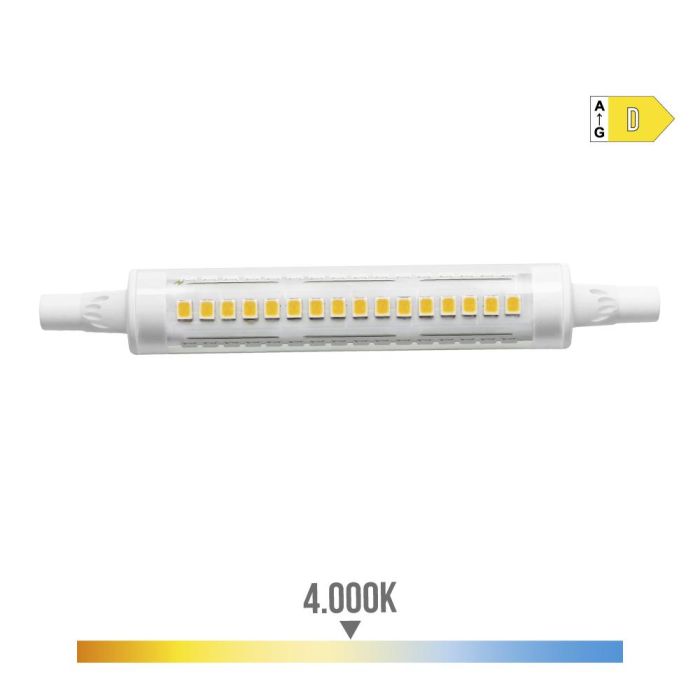 Bombilla lineal led 118mm r7s 9w 1250lm 4000k luz dia ø1,6x11,8cm edm