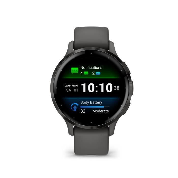 Reloj GPS conectado - GARMIN - Venu 3S - 30,4mm (1.2) - Acero gris, caja gris oscuro y correa de silicona gris oscuro Reloj GPS conectado - GARMIN - Venu 3S - 30,4mm (1.2) - Acero gris, caja gris oscuro y correa de silicona gris oscuro
