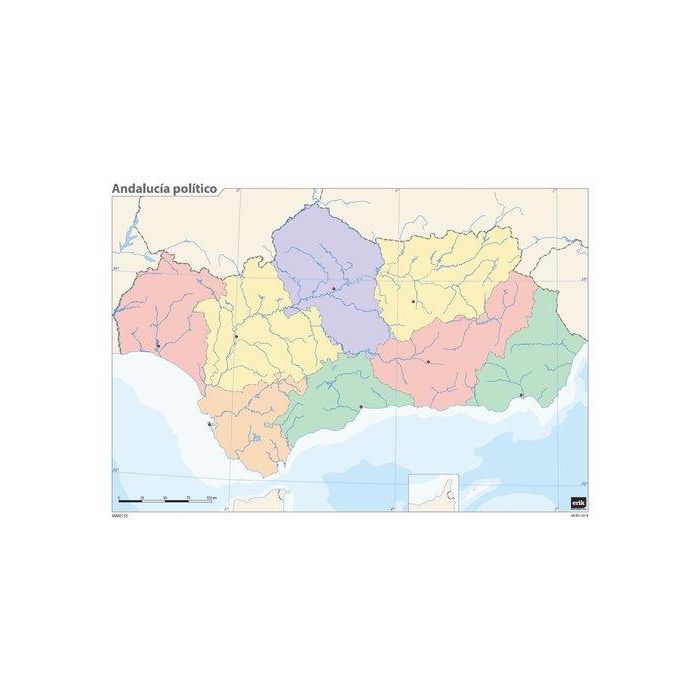Mapa Mudo Erik Color Politico Andalucia 50 unidades