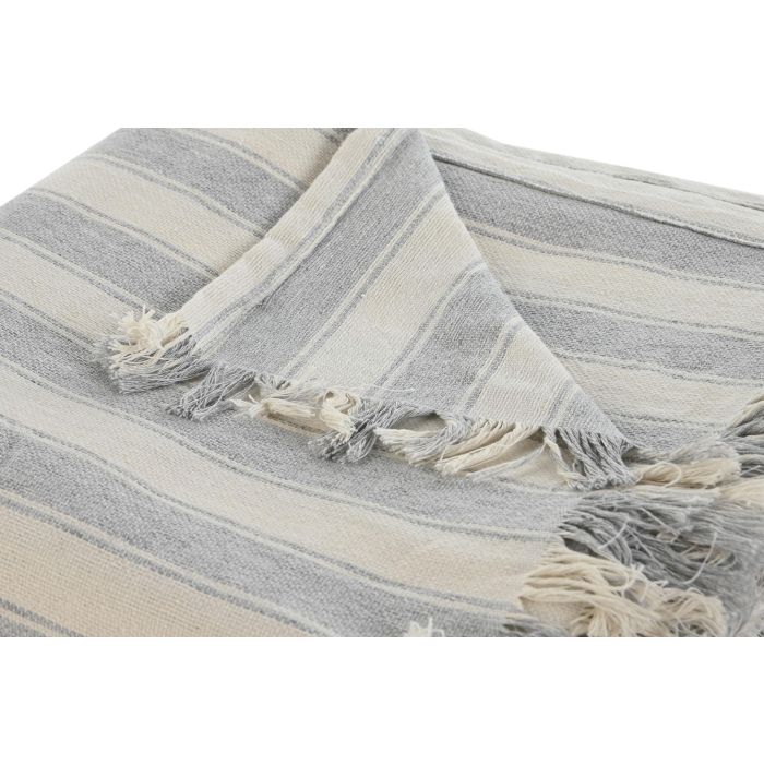 Plaid Basicos DKD Home Decor Gris Crudo 260 x 230 cm (2 Unidades) 1