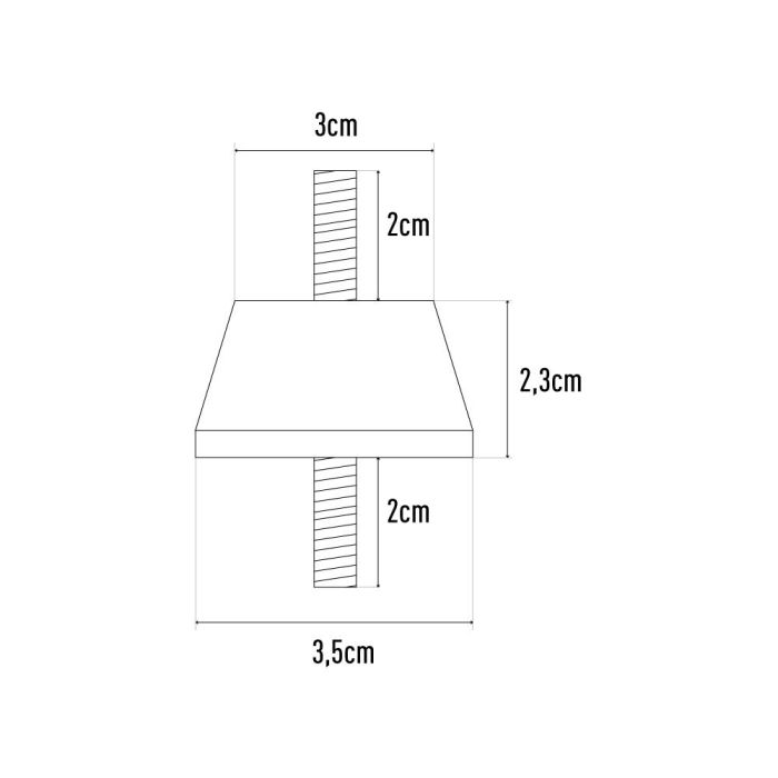 Conjunto silentblock a35 6,3 x 3,5 cm 1