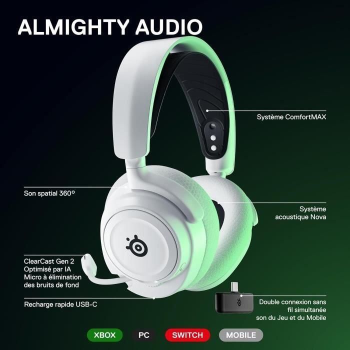 Auriculares gaming inalámbricos multiplataforma de alta gama - STEELSERIES - ARCTIS NOVA 7X - Blanco 4 Auriculares gaming inalámbricos multiplataforma de alta gama - STEELSERIES - ARCTIS NOVA 7X - Blanco 4