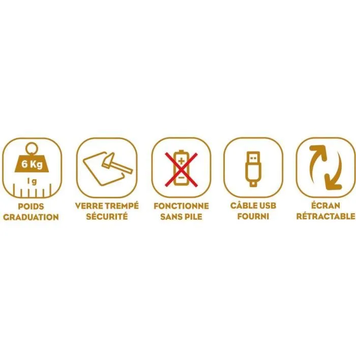 Little Balance Green Power USB Báscula de Cocina, 6 kg, 1 g, Plata Perla, Carga USB 1