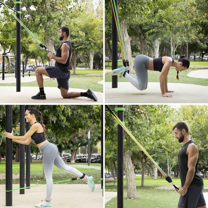 Pack Set de Bandas de Resistencia con Accesorios y Guía de Ejercicios y Plataforma Vibratoria de Entrenamiento con Accesorios y 35