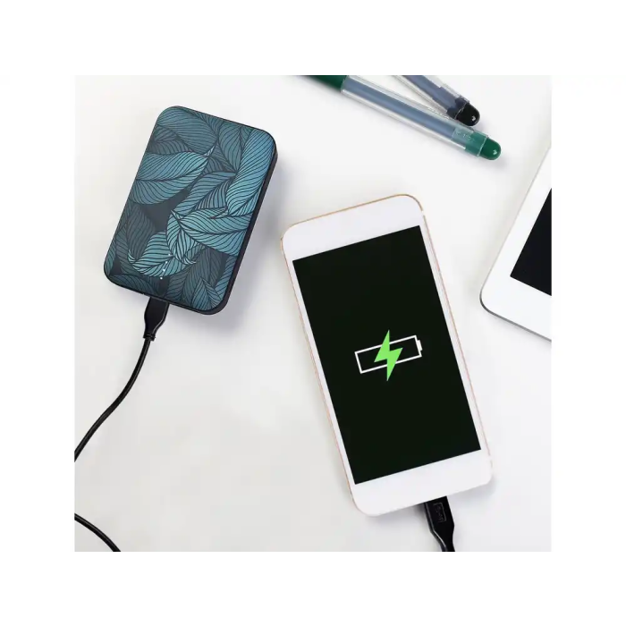 Wondee Batería Externa 10.000 mAh Mr. Wonderful Jungla Diseño Hojas Azul 5