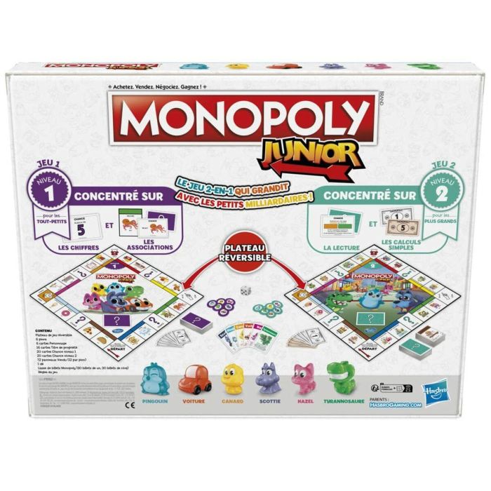 Monopoly HAS5010996134776 - Junior 2 en 1 Juego de Mesa para Niños 2 Monopoly HAS5010996134776 - Junior 2 en 1 Juego de Mesa para Niños 2