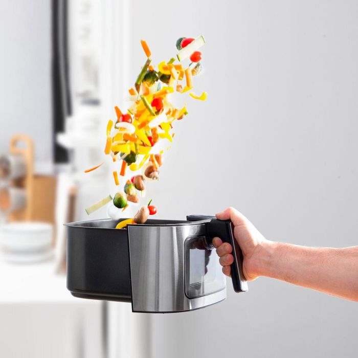 Freidora de Aire InnovaGoods Fryinn View 6500 Negro 1700 W 6,5 L Acero Inoxidable 6 Freidora de Aire InnovaGoods Fryinn View 6500 Negro 1700 W 6,5 L Acero Inoxidable 6