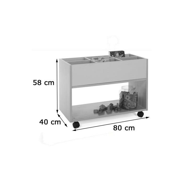 Mobeduc Librería Alta Haya 600904HR18 Mueble con 6 Estanterías y Ruedas 80x40x58 cm 1 Mobeduc Librería Alta Haya 600904HR18 Mueble con 6 Estanterías y Ruedas 80x40x58 cm 1