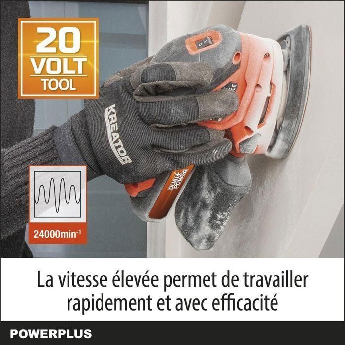 Sander múltiple inalámbrica 20V + 1x ABRASIVE 80G - Dual Power PowDP50200 - Entregado sin batería o cargador 1