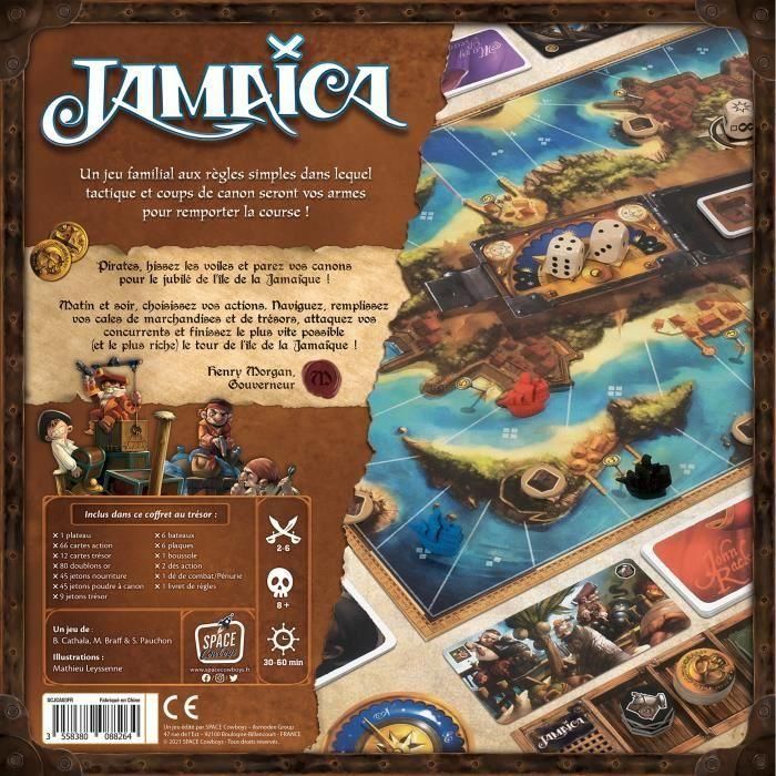 Asmodee Jamaicano - Juego de Mesa de Estrategia y Carrera de Botes de Piratas - Para 2-6 Jugadores (Edad 8+) - Roba la Carga y Combina Velocidad 3 Asmodee Jamaicano - Juego de Mesa de Estrategia y Carrera de Botes de Piratas - Para 2-6 Jugadores (Edad 8+) - Roba la Carga y Combina Velocidad 3