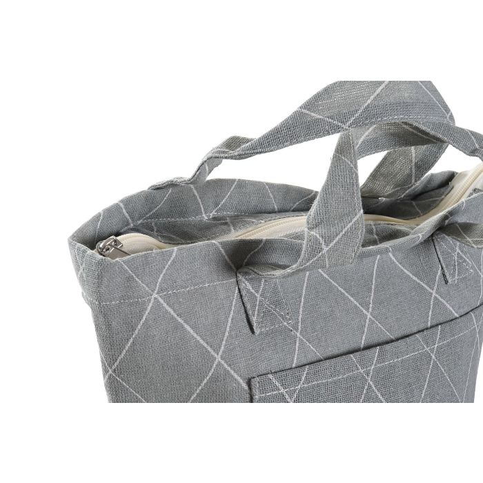 DKD Home Decor Bolsa Térmica Básicos Poliéster Gris Blanco Colección Japan Stripes 14 x 20 x 35 cm (12 Unidades) 1 DKD Home Decor Bolsa Térmica Básicos Poliéster Gris Blanco Colección Japan Stripes 14 x 20 x 35 cm (12 Unidades) 1