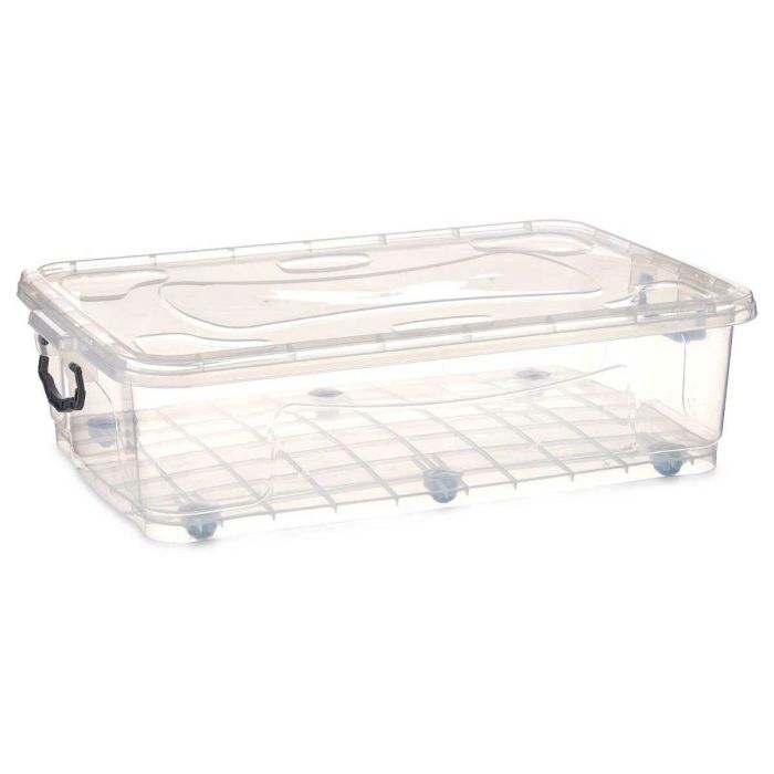 Caja de Almacenamiento con Ruedas Transparente Plástico 40 L 46,5 x 20 x 72,2 cm (6 Unidades) 2