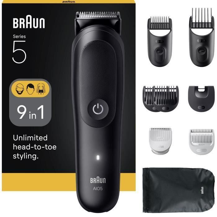 Braun AIO5540 Recortadora de pelo y barba, 120 min autonomía, 14 ajustes de longitud, Negro Braun AIO5540 Recortadora de pelo y barba, 120 min autonomía, 14 ajustes de longitud, Negro