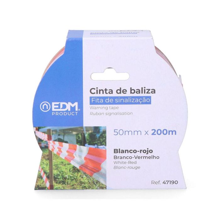 Cinta de baliza blanca/roja 200m x 50mm 1