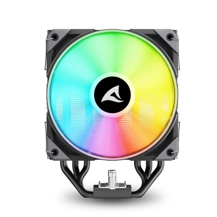 Sharkoon A50 RGB Refrigerador de Aire CPU Single Tower con Ventilador 120mm RGB Efecto Espejo Infinito, 5 Tubos de Cobre, 230W TDP Negro 2