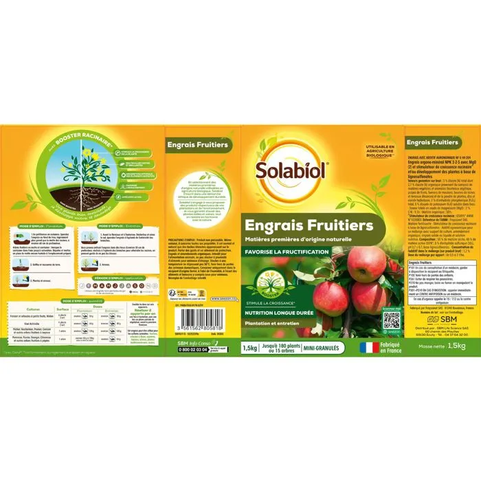 Solabiol SOFRUY15 Fertilizante para Frutas 1.5 Kg 1